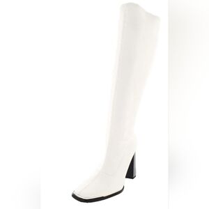 BAR lll WHITE HAYDIN SQUARE TOP BLOCK HEEL BOOTS. NIB🦢